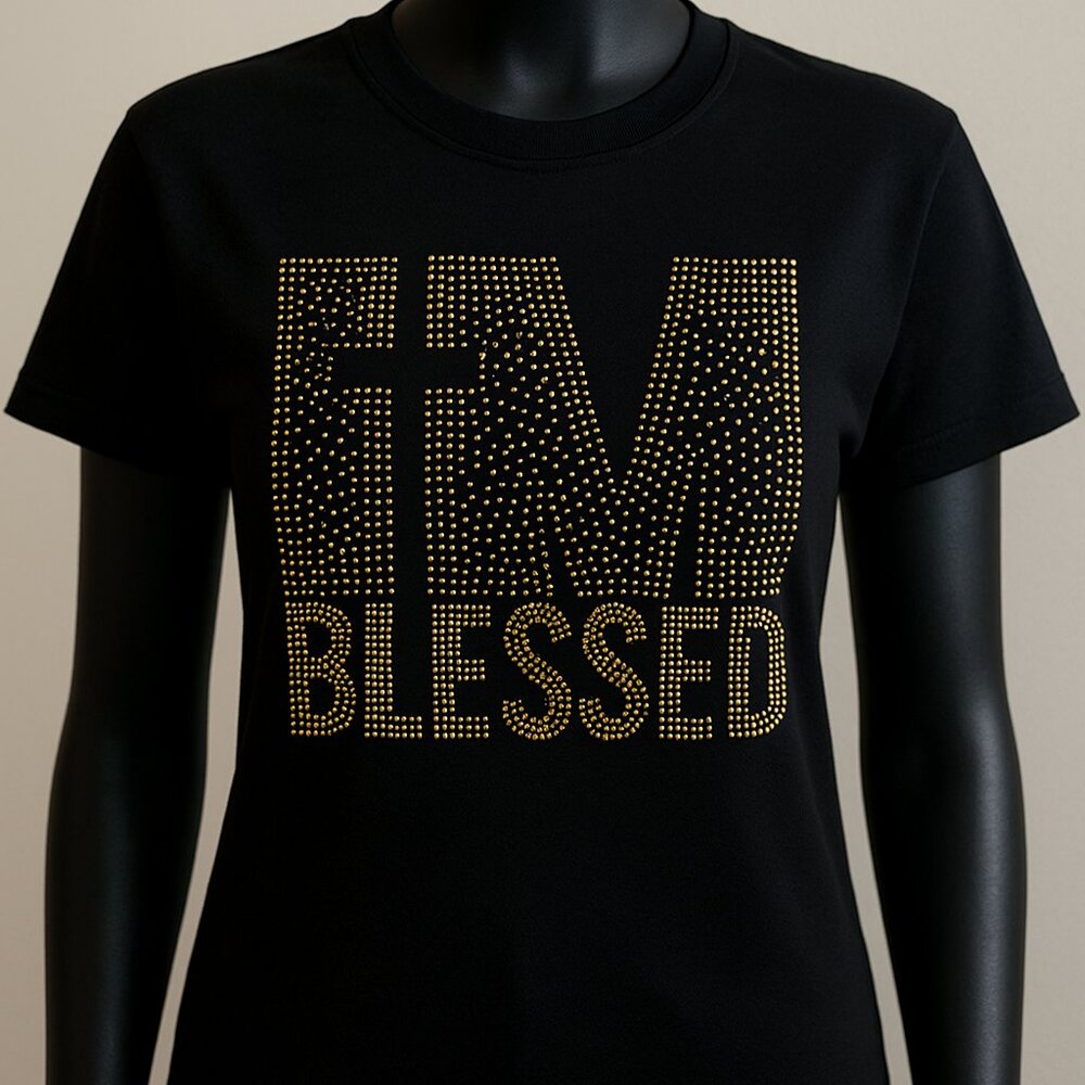 I’M BLESSED Rhinestone T-Shirt – Faith & Inspiration Tee